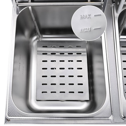 WeChef Commercial Deep Fryer 24L Dual Baskets 110V 5000W