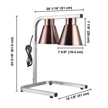 WeChef Food Warmer Heat Lamp with 2-Bulb 500W