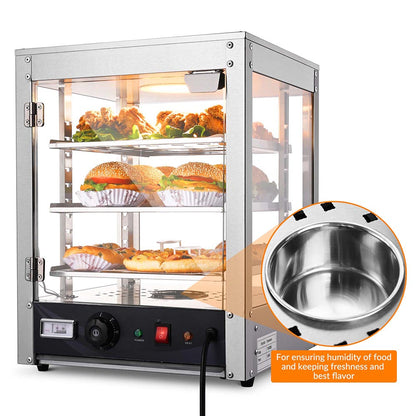 WeChef Commercial Pizza Food Warmer Countertop Display 3 Tier 15x15x20