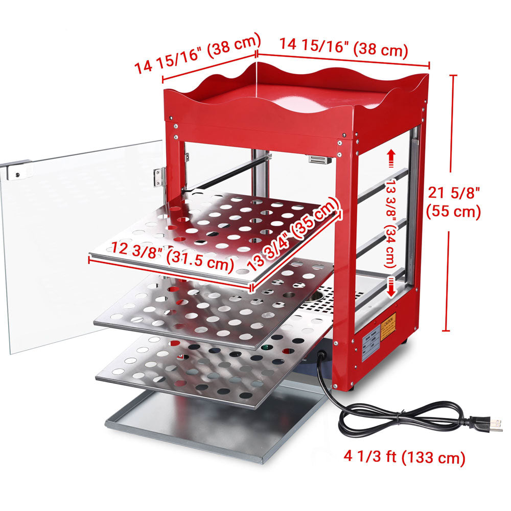 WeChef Commercial Pizza Food Warmer Countertop Food Display 3 Tier