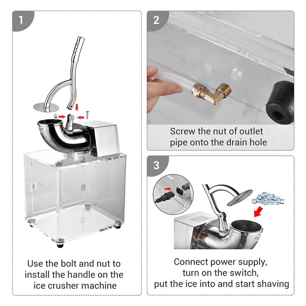 WeChef Commercial Shaved Ice Machine with Storage Box 32L 250W