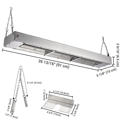 WeChef 36in Food Warmer Overhead Heater 1000W